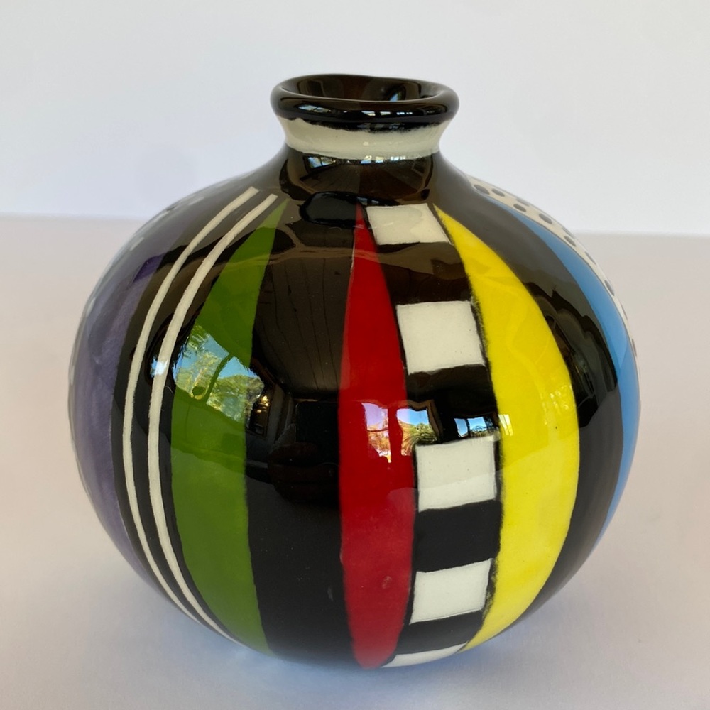 Ceramic wall vase hand painted